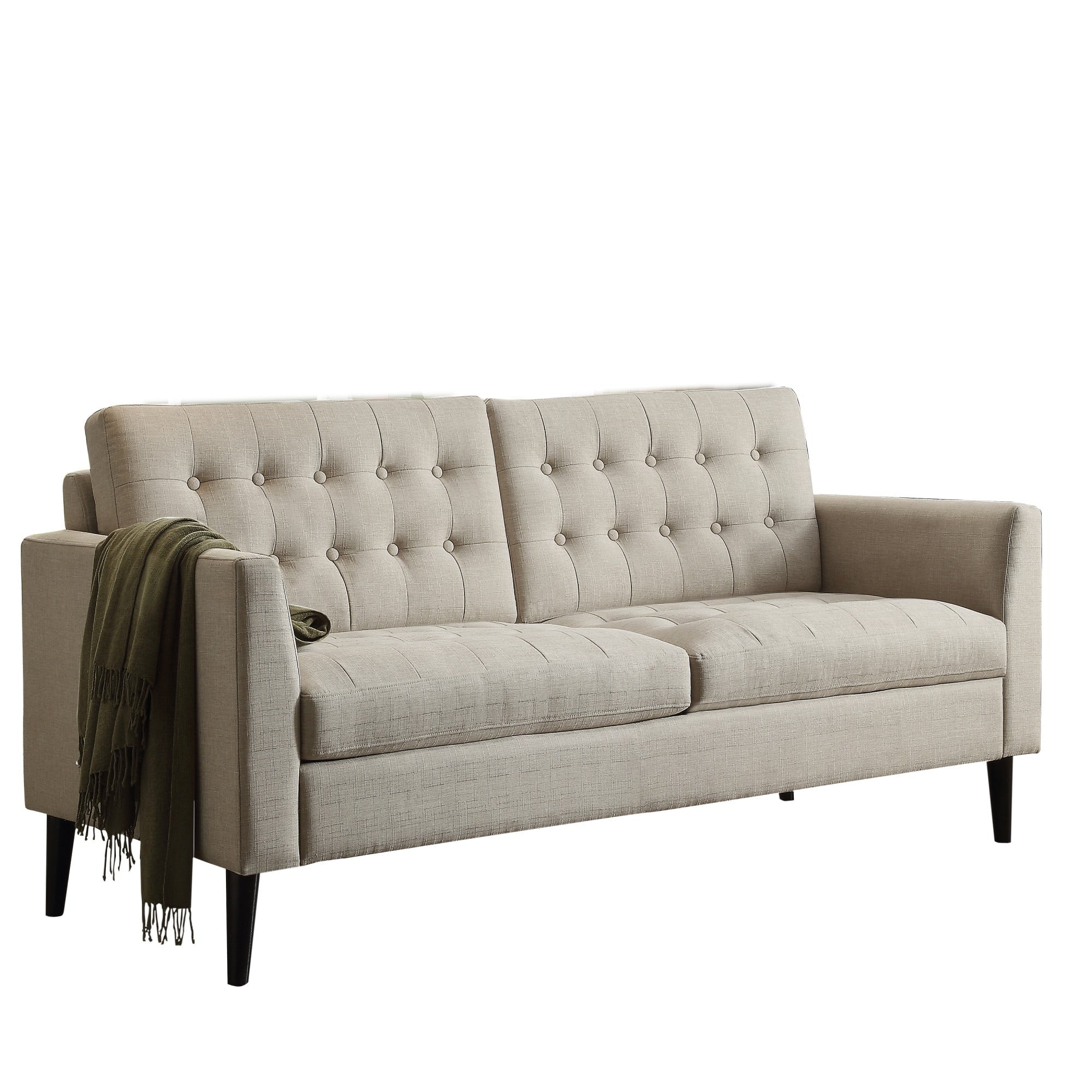 Gewnee 86.6 Modern Sofa Couch,Teddy Velvet 3 Seaters Comfy Couch with Deep Seat for Living Room,2 Pillows,Beige