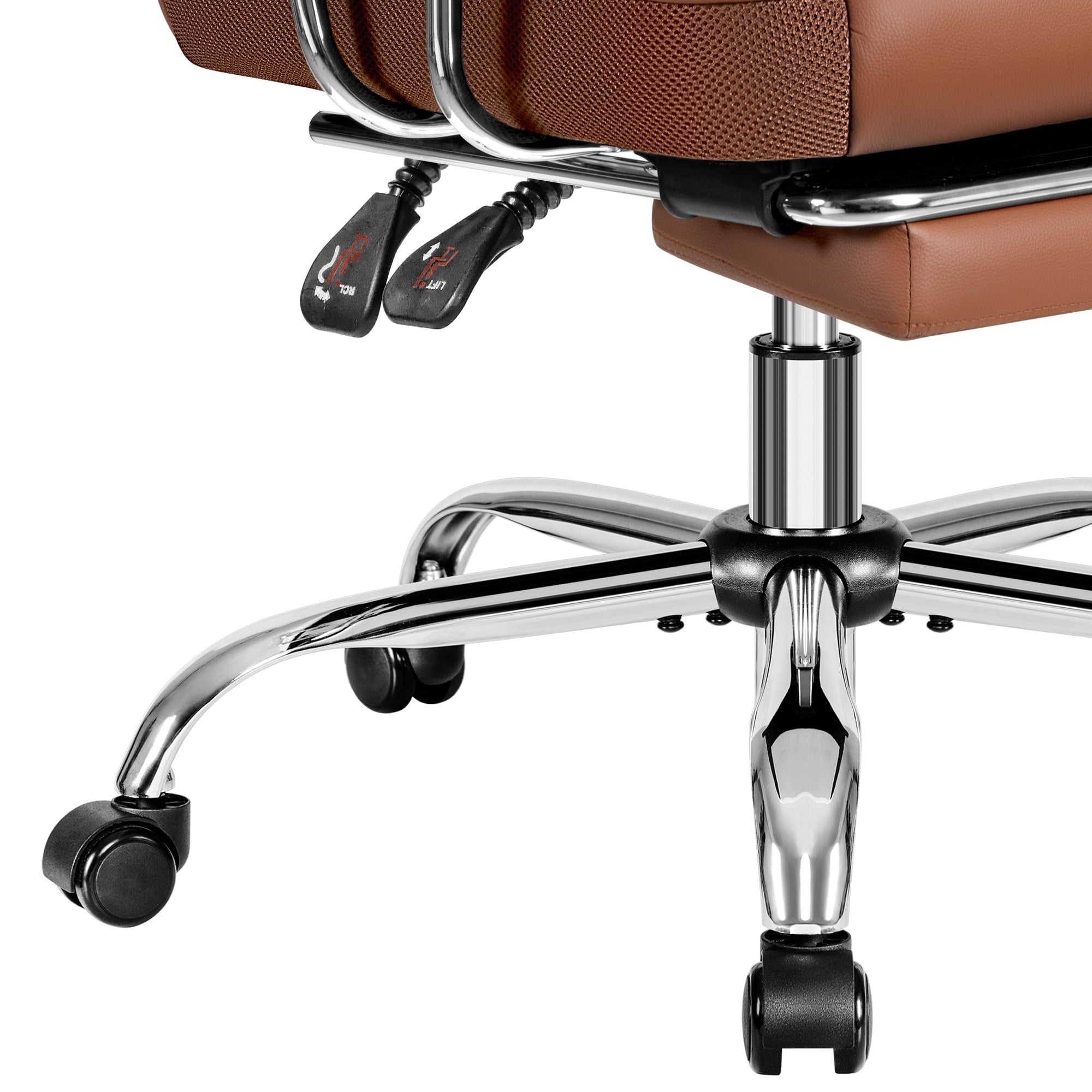 COOLHUT Big and Tall Office Chair 500LBS Wide Seat Ergonomic Computer Desk Chair, PU Leather Executive Office Chair with Footrest, Adjustable Task Chair Lumbar Back Support 8 Hour, Black