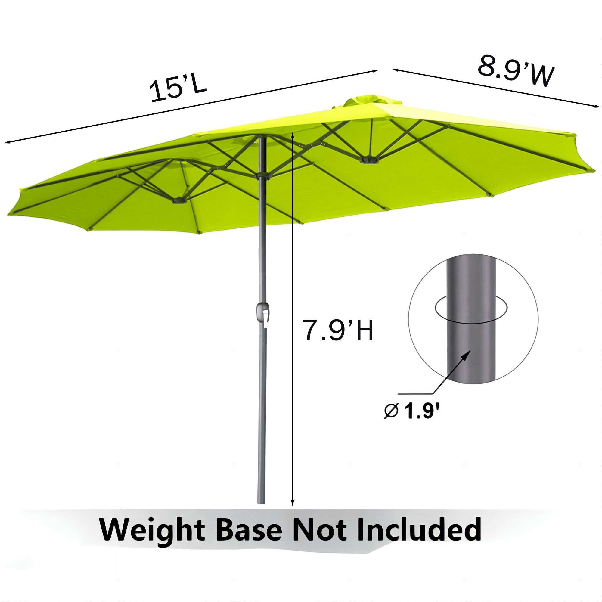 AECOJOY 10x10ft Outdoor Cantilever Patio Umbrella with Base, 360° Tilt & Rotate, Beige