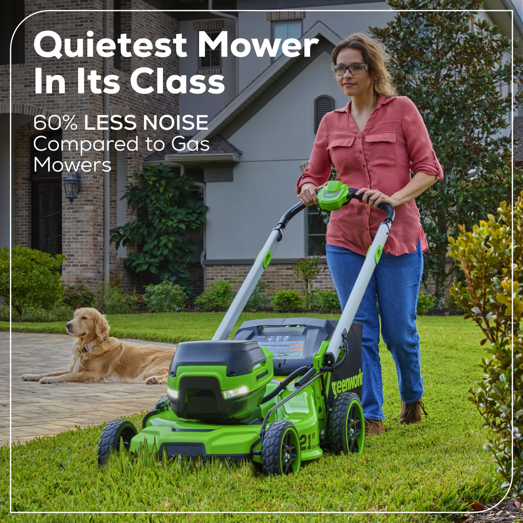 Greenworks 60V 21” Self-Propelled Lawn Mower with (2) 5.0 Ah Batteries & Rapid Charger 2546202