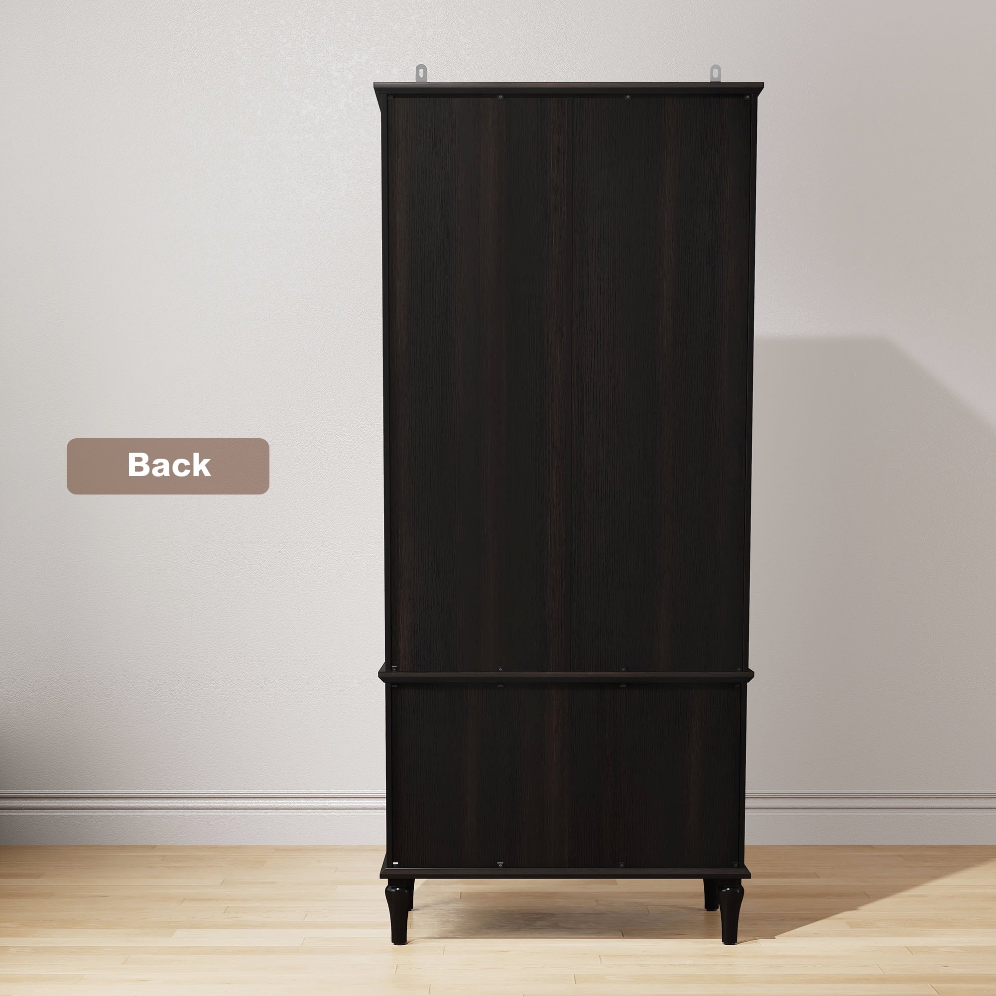 HLR 71 Tall Modern Wood Armoire Wardrobe Closet, Freestanding Cabinet with Hanging Rod for Bedroom, Brown
