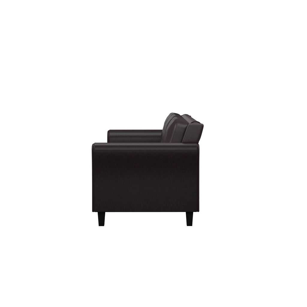 Lifestyle Solutions Taryn Curved Arms Sofa, Black Fabric