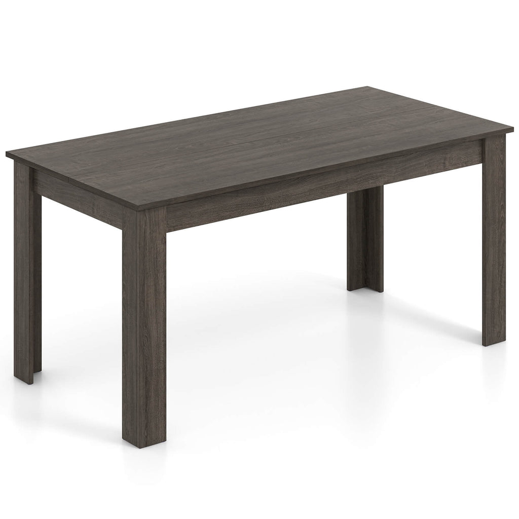 Costway 63 Dining Table Rectangular Modern Kitchen Table For 6 People Home Furniture Gray