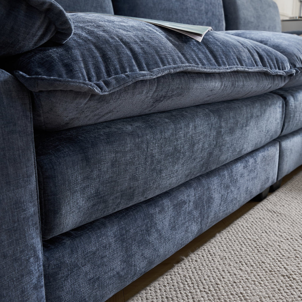 Ktaxon Sectional Sofa L Shaped Couch with Chaise Living Room Sleeper Set, 2 Seats with Chenille and Double Layer Cushions 86 W Beige