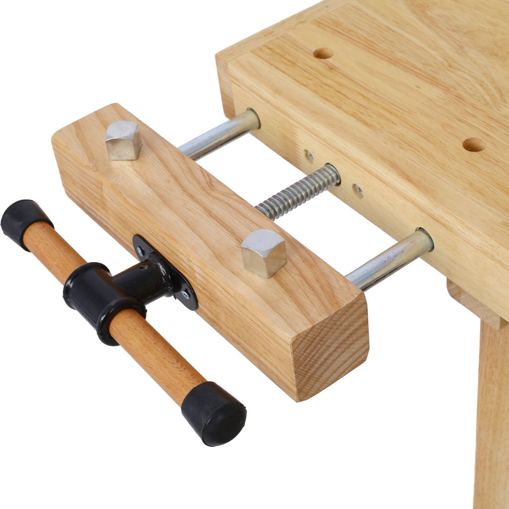 55-Inch Wood Workbench - Wooden Workbench for Garage Workshop and Home,