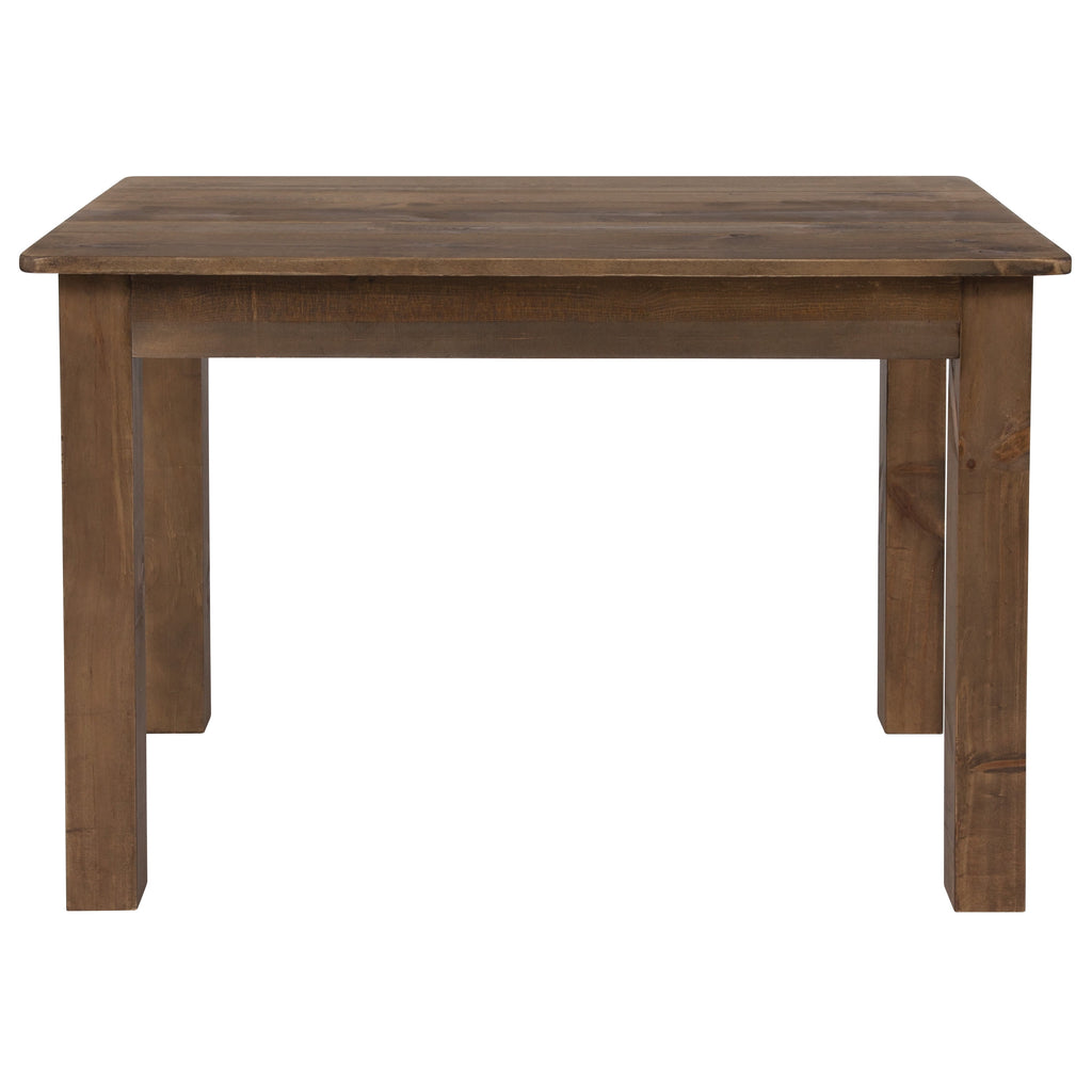 Jessamine 46 x 30 Rectangular Antique Rustic Solid Pine Farm Dining Table