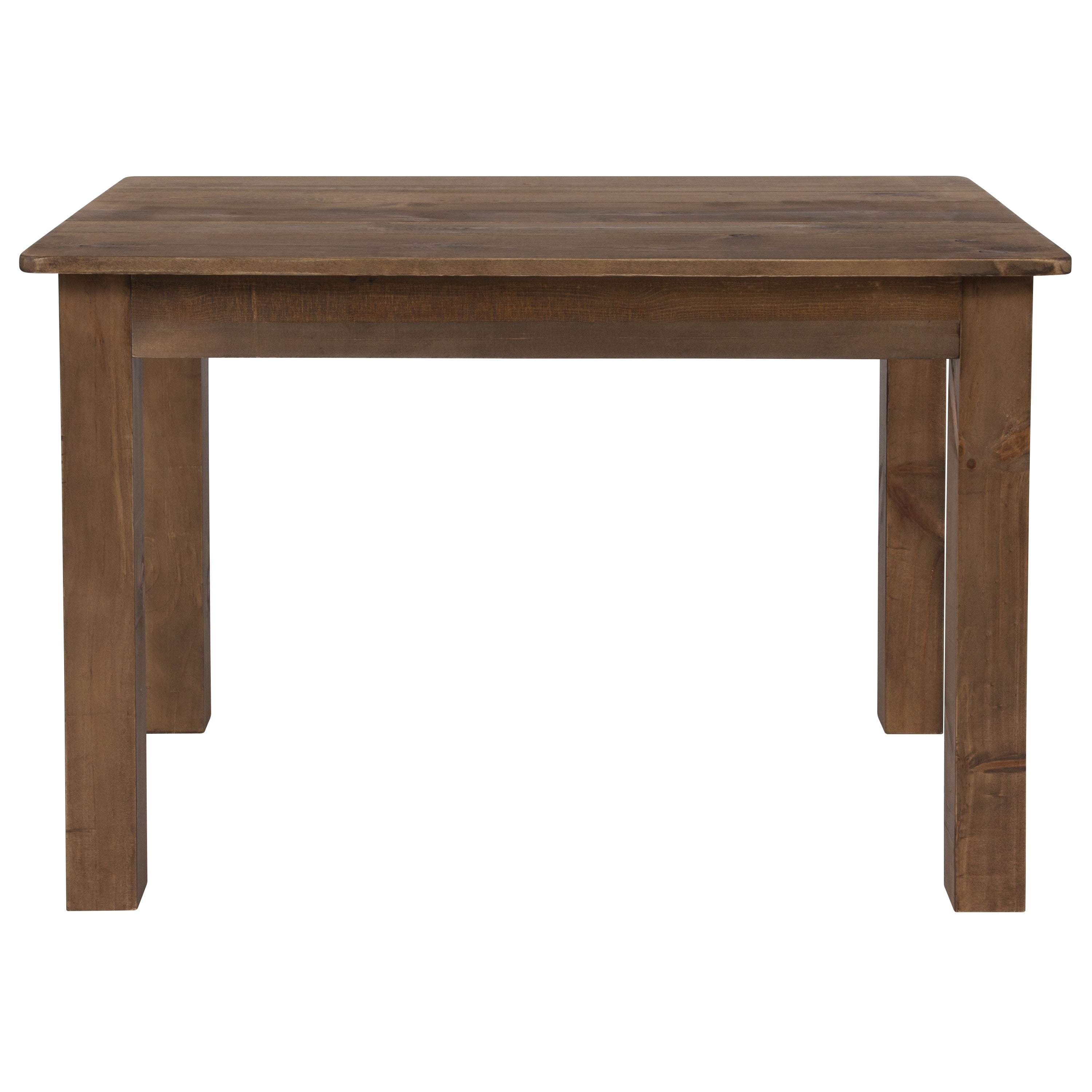 Jessamine 46 x 30 Rectangular Antique Rustic Solid Pine Farm Dining Table