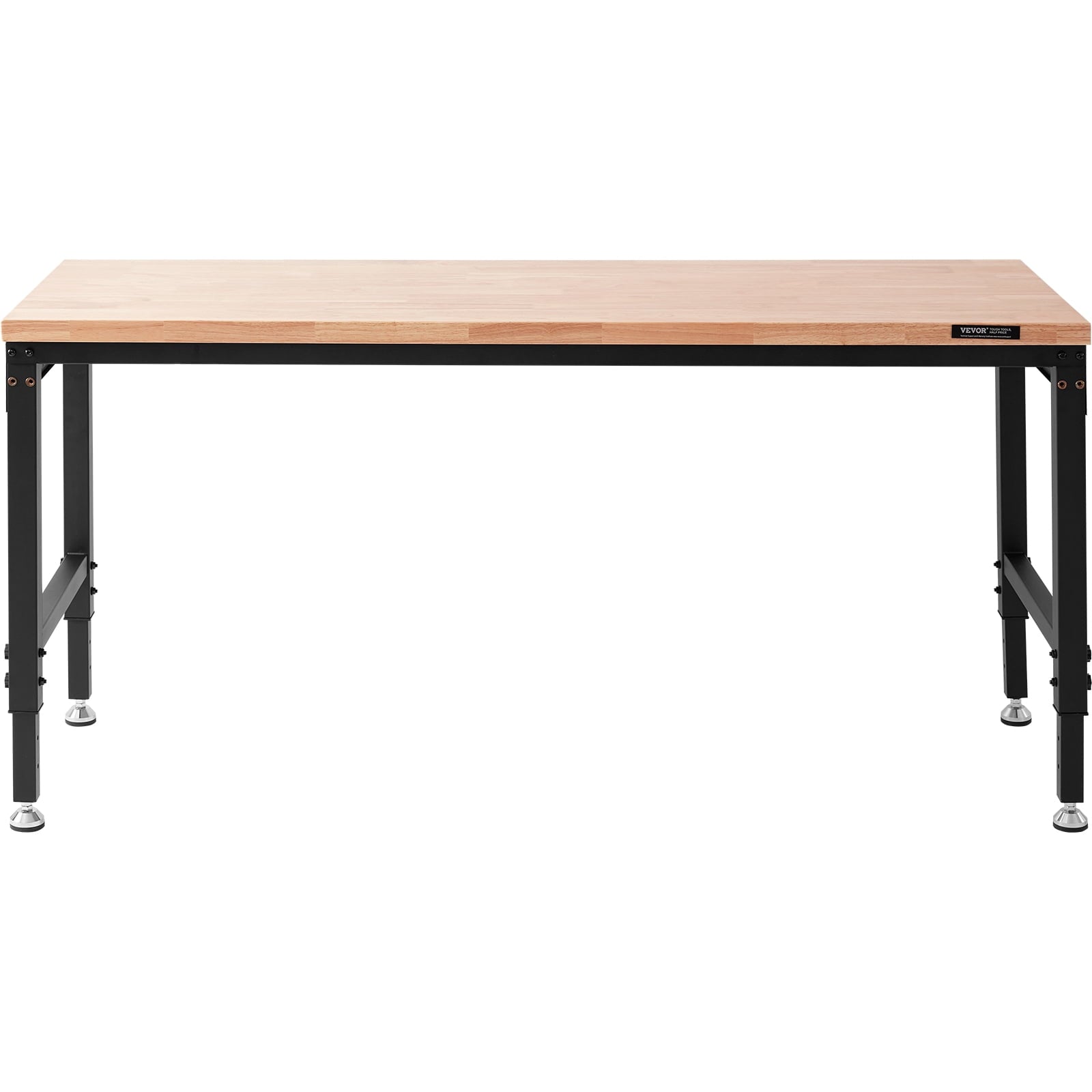 VEVOR Adjustable Workbench, 72 L X 25 W Garage Worktable with Universal Wheels, 28-39.5 Heights & 3000 LBS Load Capacity, with Power Outlets & Hardwood Top & Storage & Foot Pads, for Office Home