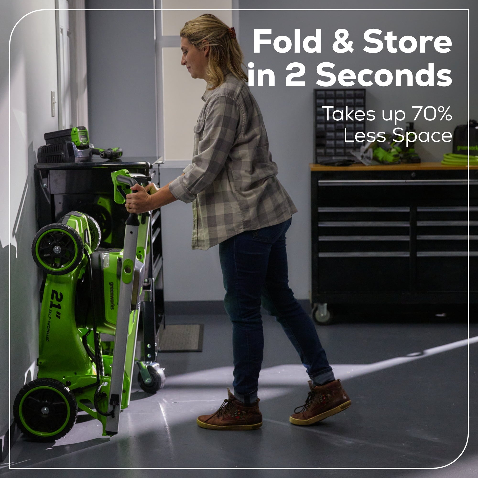 Greenworks 60V 21” Self-Propelled Lawn Mower with (2) 5.0 Ah Batteries & Rapid Charger 2546202