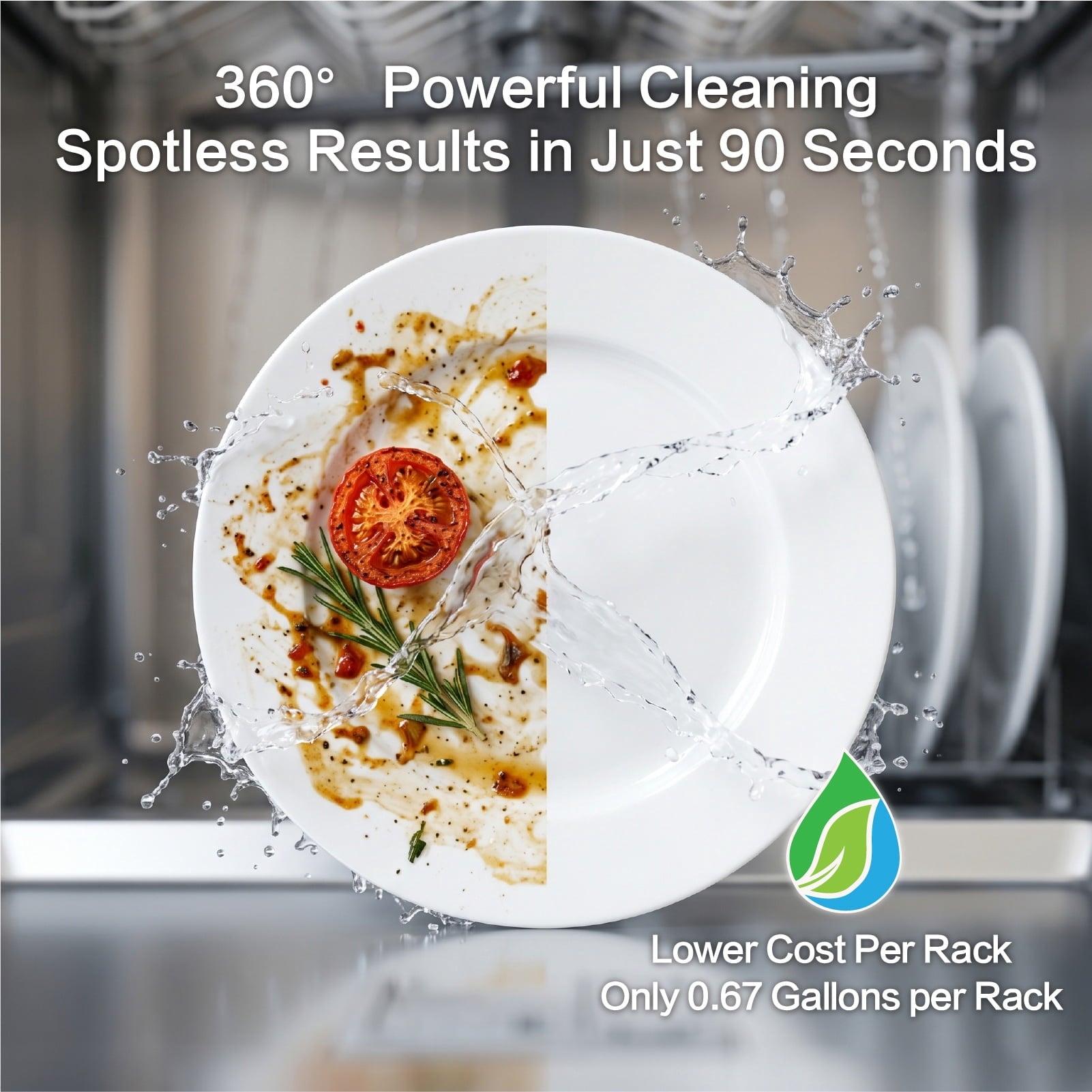 Commercial-Grade Dishwasher/Glasswasher with Plug, Built-in Booster & Drain Pump, Built-in Detergent & Rinse Aid Pumps, Up to 40 Racks/Hr, 208~240V