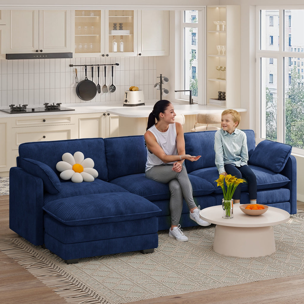Asofer 31 Cloud Accent Sofa With Washable Cover, Single Corduroy Chair with Deep Seat Upholstered Cushion for Apartment,Dark gray