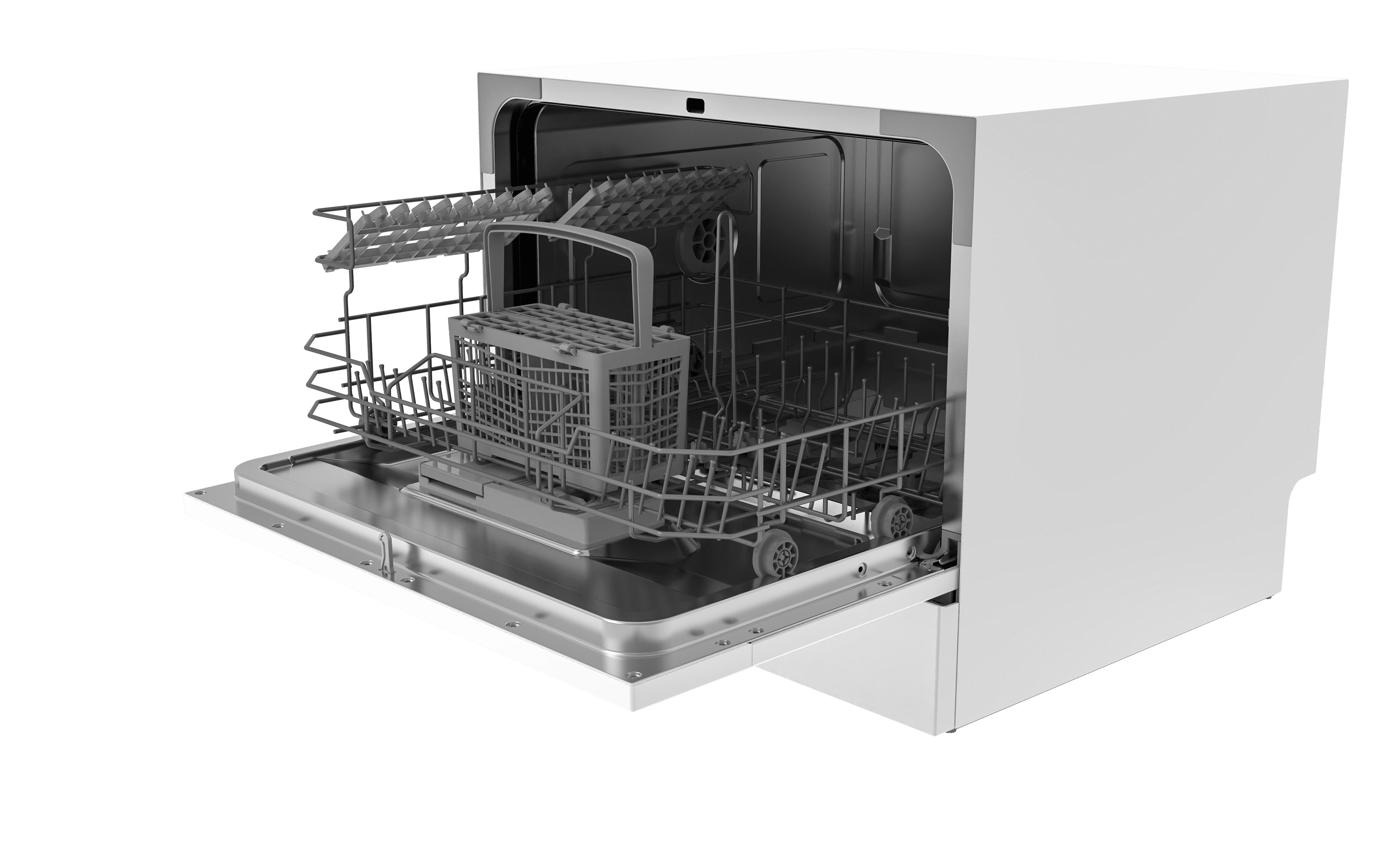 Hamilton Beach 6 Place Setting Countertop Dishwasher, Compact Portable Dishwasher for Kitchen, Apartment, RV, Dorm, White