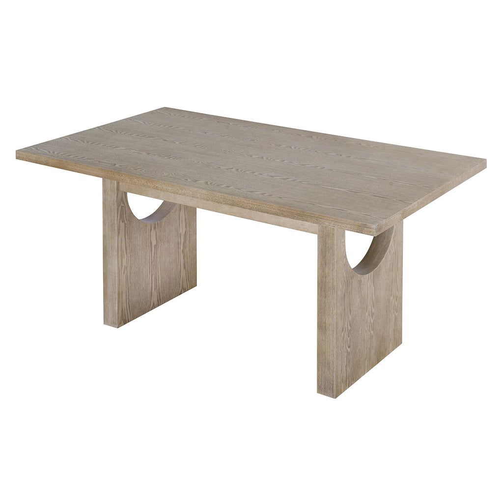 Harper & Bright Designs 7 Pieces Retro Dining Set for 6, Wood Rectangular Table with Designed Trestle Base and 6 Upholstered Chairs for Dining Room and Kitchen, Grey