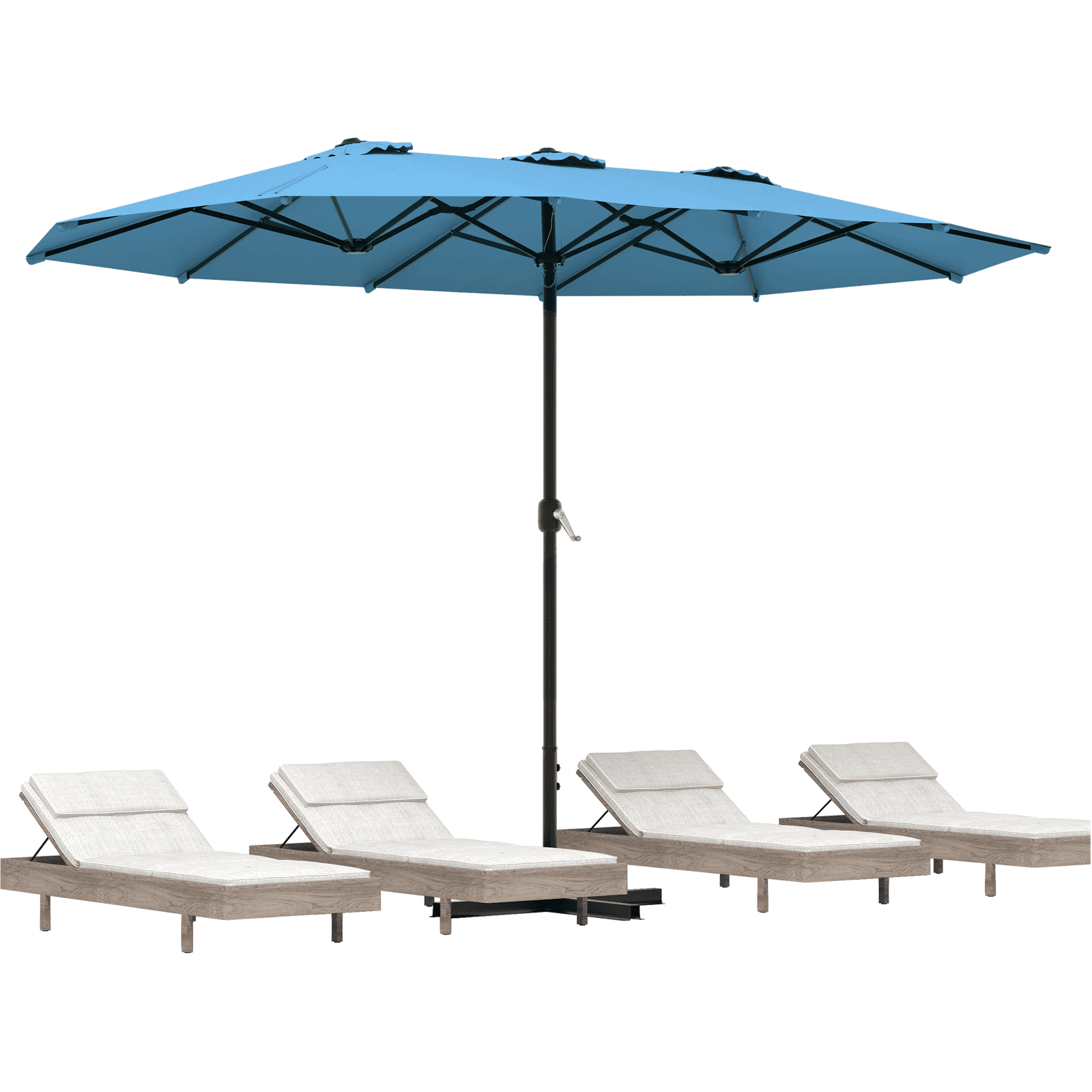 AECOJOY 10x10ft Outdoor Cantilever Patio Umbrella with Base, 360° Tilt & Rotate, Beige