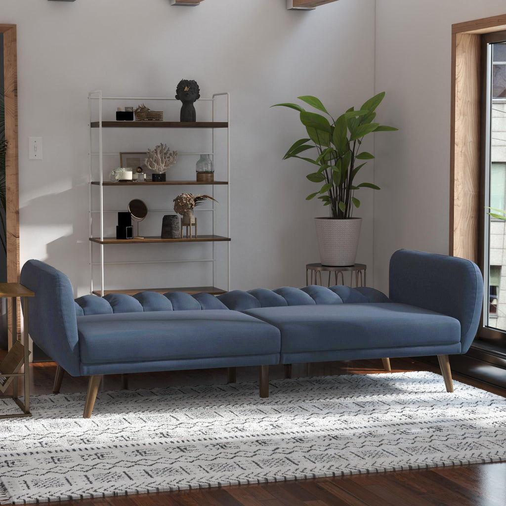 Novogratz Brittany Futon, Blue Linen