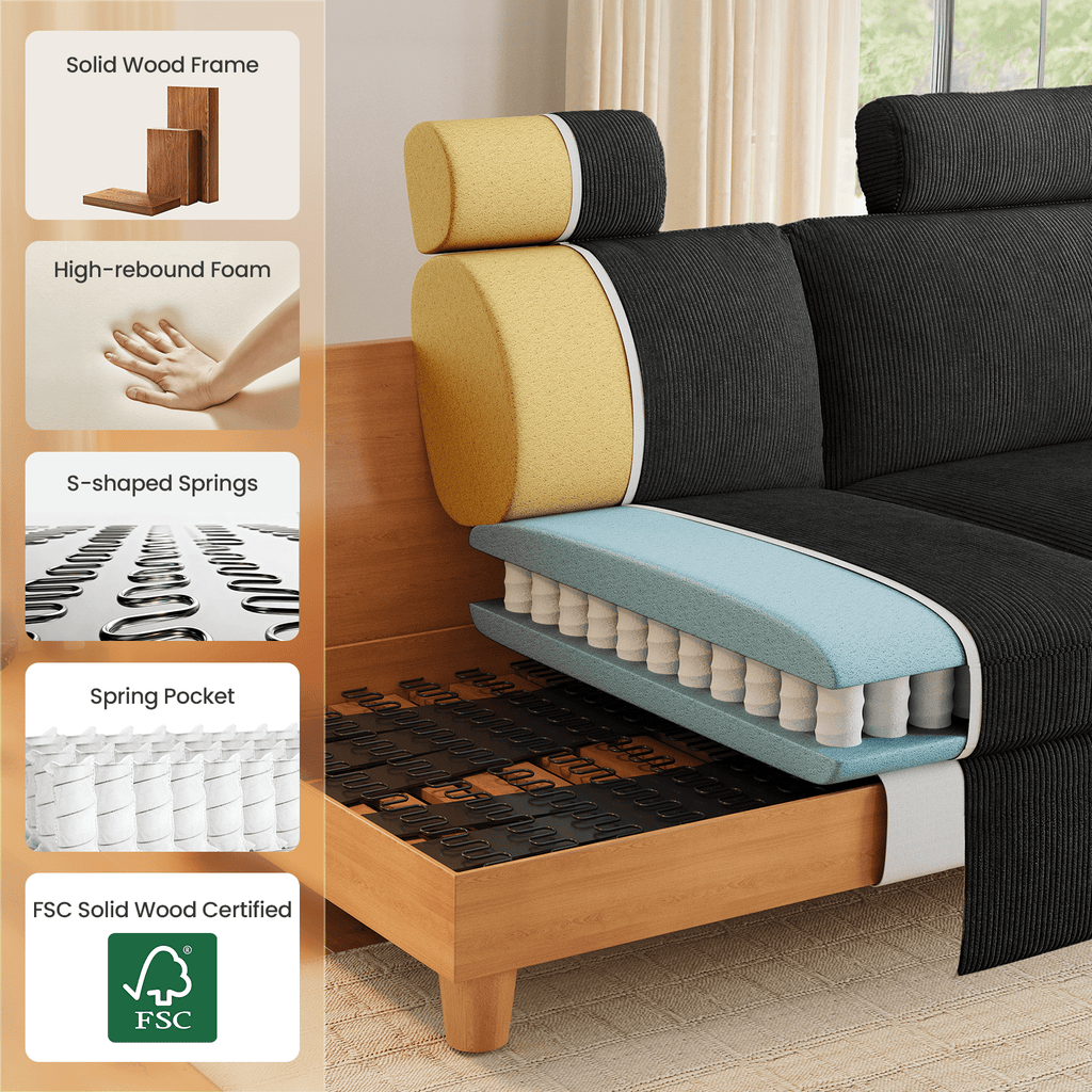 87 Sofa, Comfy Cloud Couch, Upholstered Couch for Living Room, Green