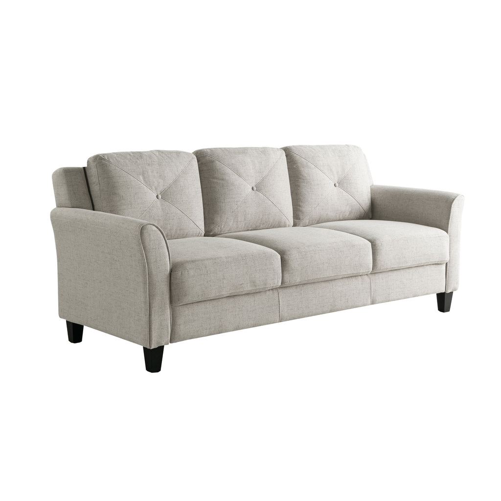 Lifestyle Solutions Taryn Curved Arms Sofa, Black Fabric