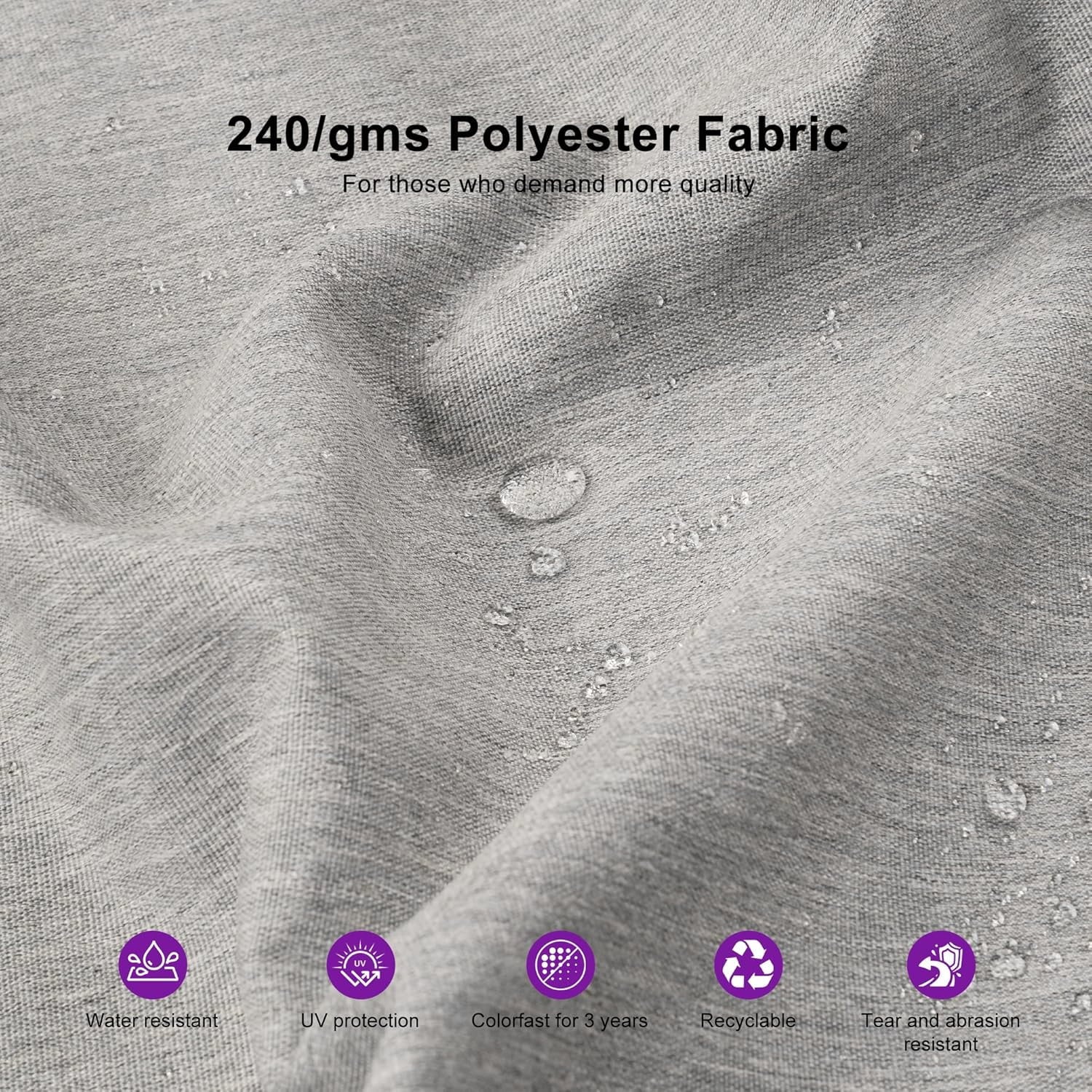 PURPLE LEAF Cantilever Umbrellas 12FT Square Large Patio Umbrella Offset Umbrella with 360°Rotation Tilting And Hanging Double Top, Grey