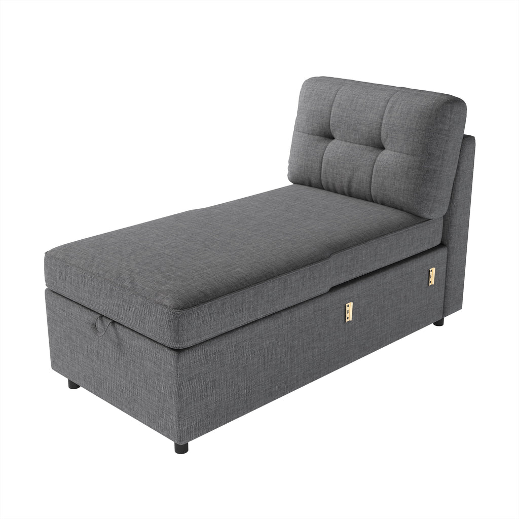 VANACC Sectional Sofa Bed with Storage and Soft Seat ,Reversible Pull Out Couch for Living Room,Gray