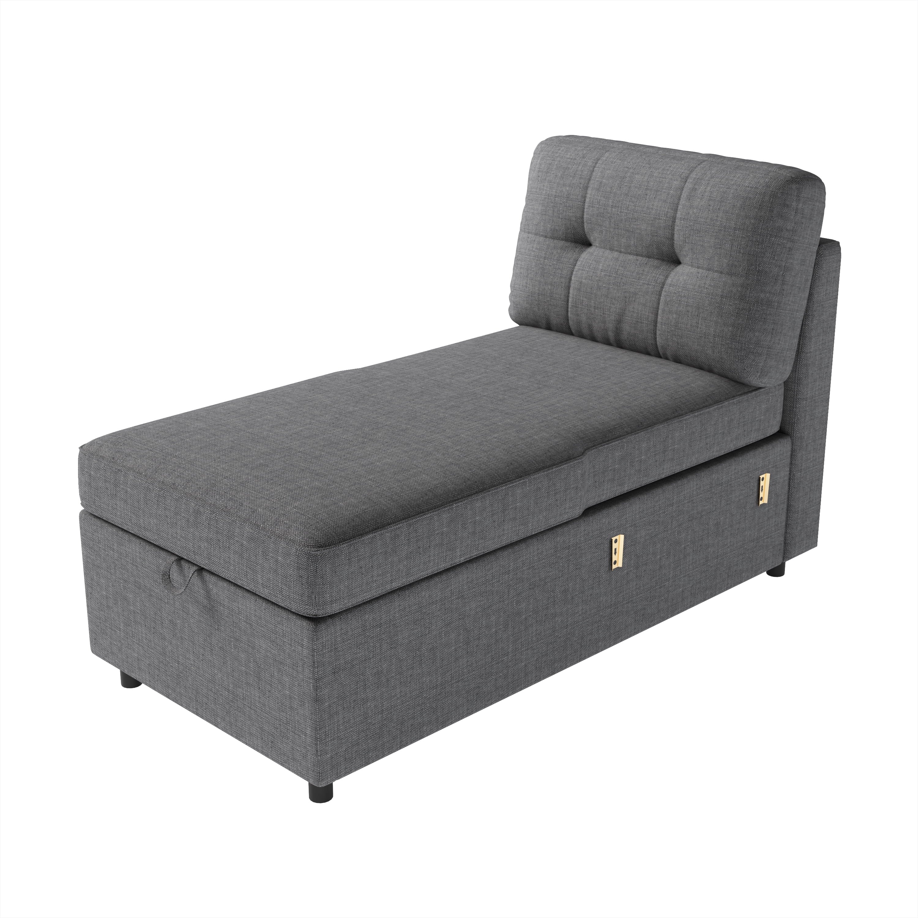 VANACC Sectional Sofa Bed with Storage and Soft Seat ,Reversible Pull Out Couch for Living Room,Gray