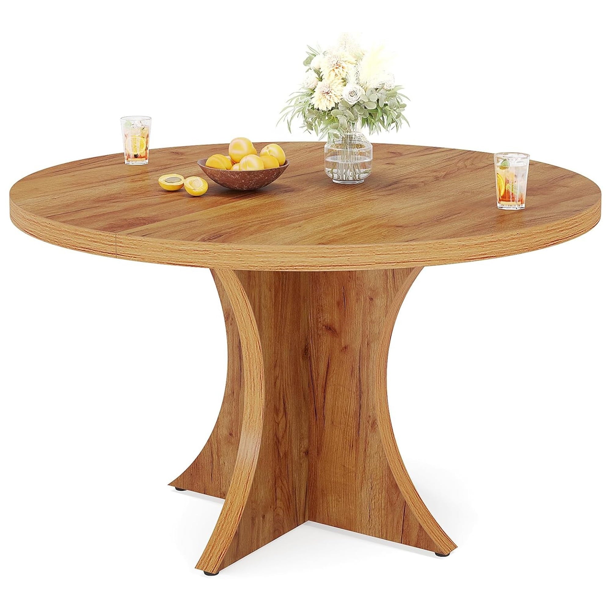 Modern Faux Marble Dining Table, 63 Rectangular 4-6 Seater Wood Table with Sturdy Base, Kitchen Living Room Dinner Table