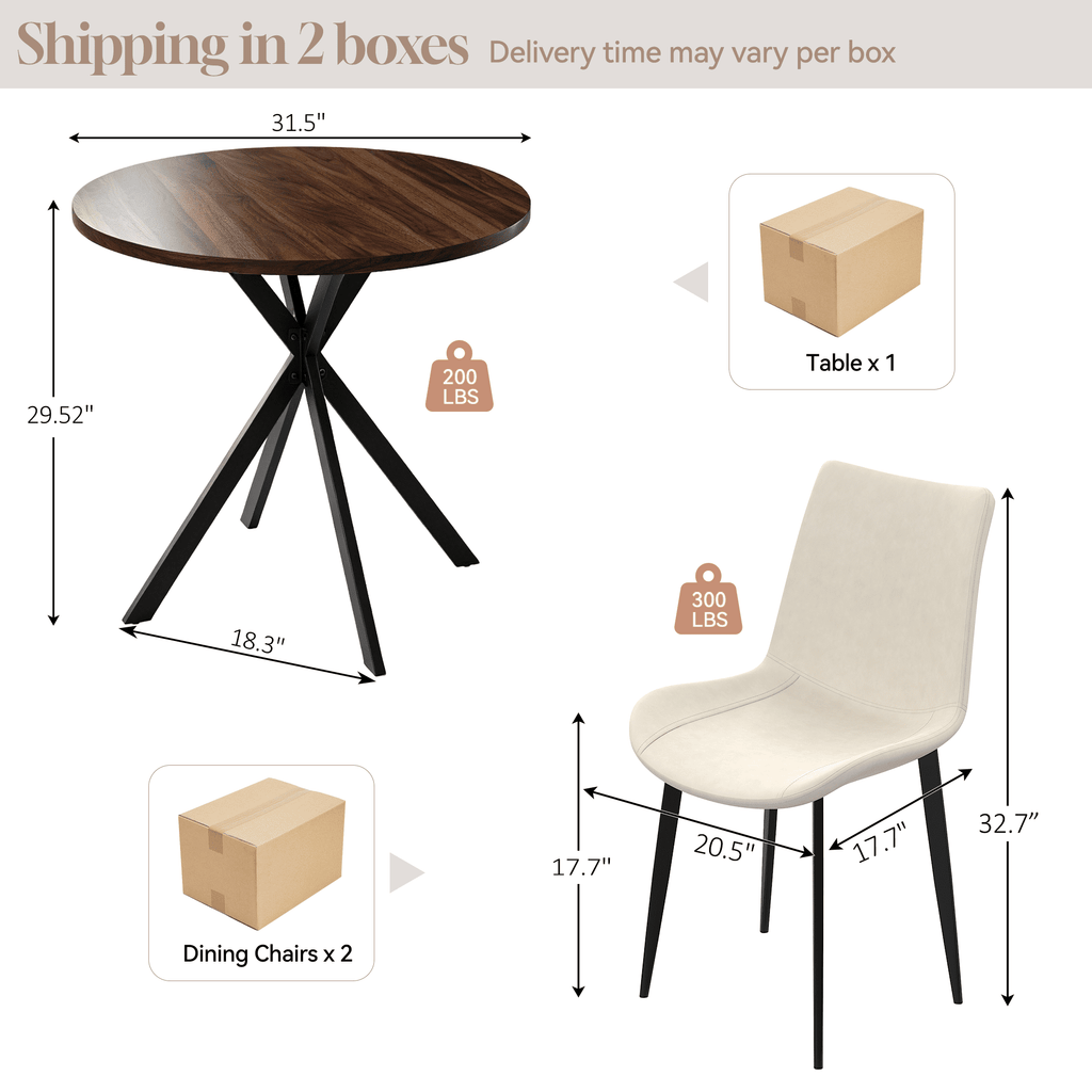 Small Round Dining Table for 2-4 People, 31.7 Modern Round Kitchen Table, Space-Saving Table for Living Dining Room, Coffee ,Apartment