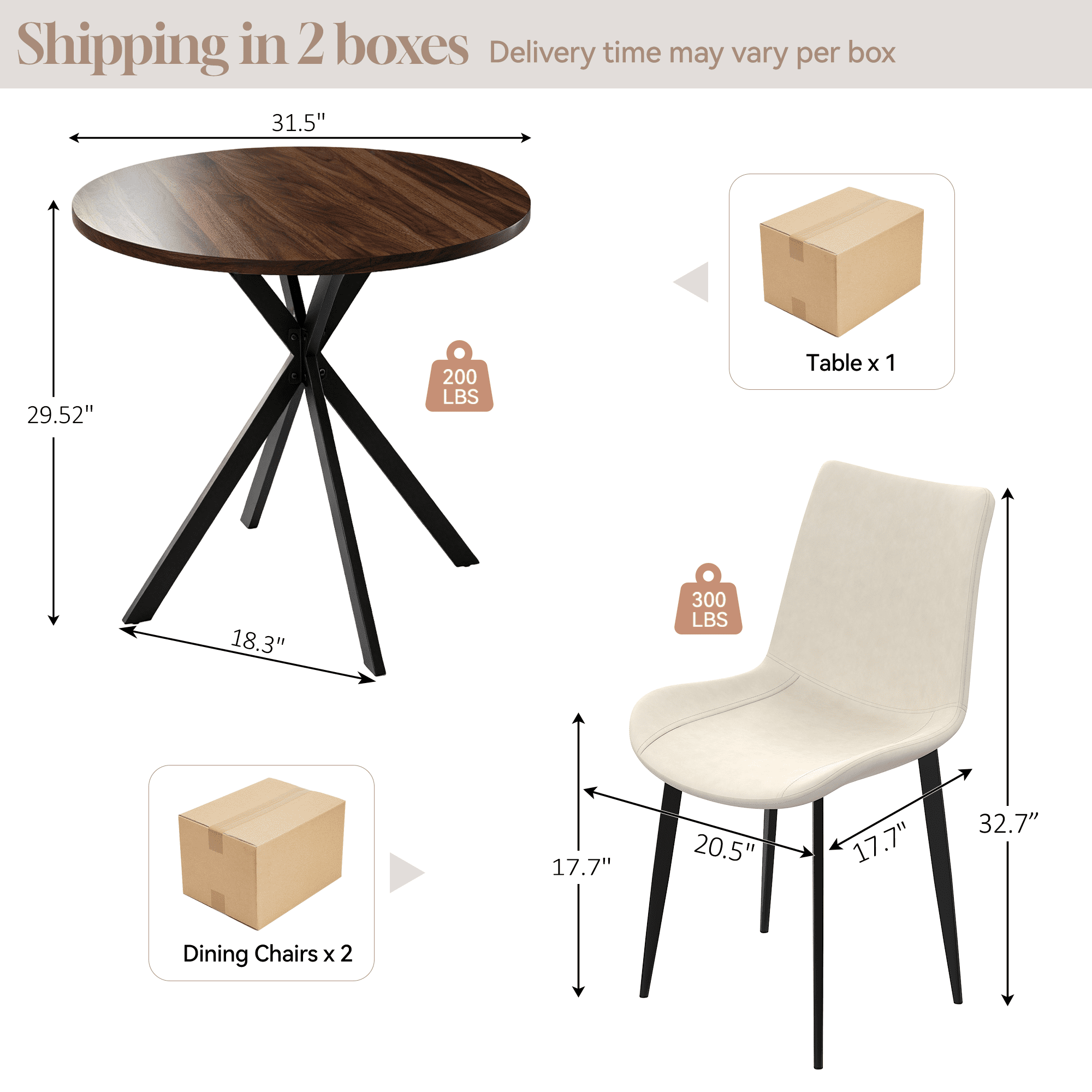 Small Round Dining Table for 2-4 People, 31.7 Modern Round Kitchen Table, Space-Saving Table for Living Dining Room, Coffee ,Apartment