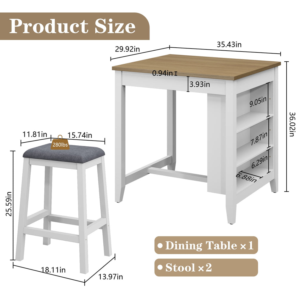 HLR 24.8 Bar Stools, Farmhouse Set of 2 Bar Chairs with Cushion for Kitchen, Dining Room, Cafe Black
