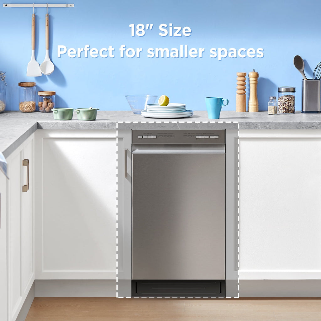 Midea Compact 18-Inch Built-In Dishwasher Stainless