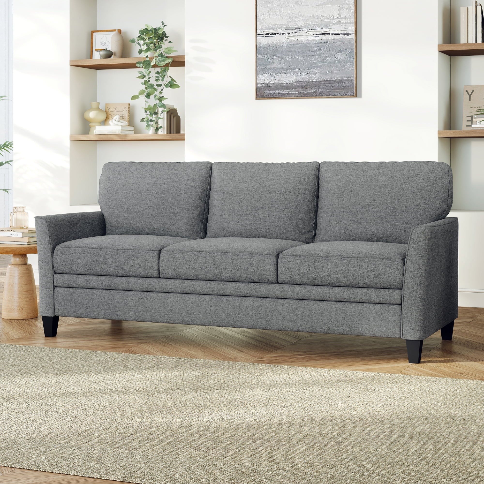 Mainstays Kensington 80 3 Seat Classic Modern Couch, Gray