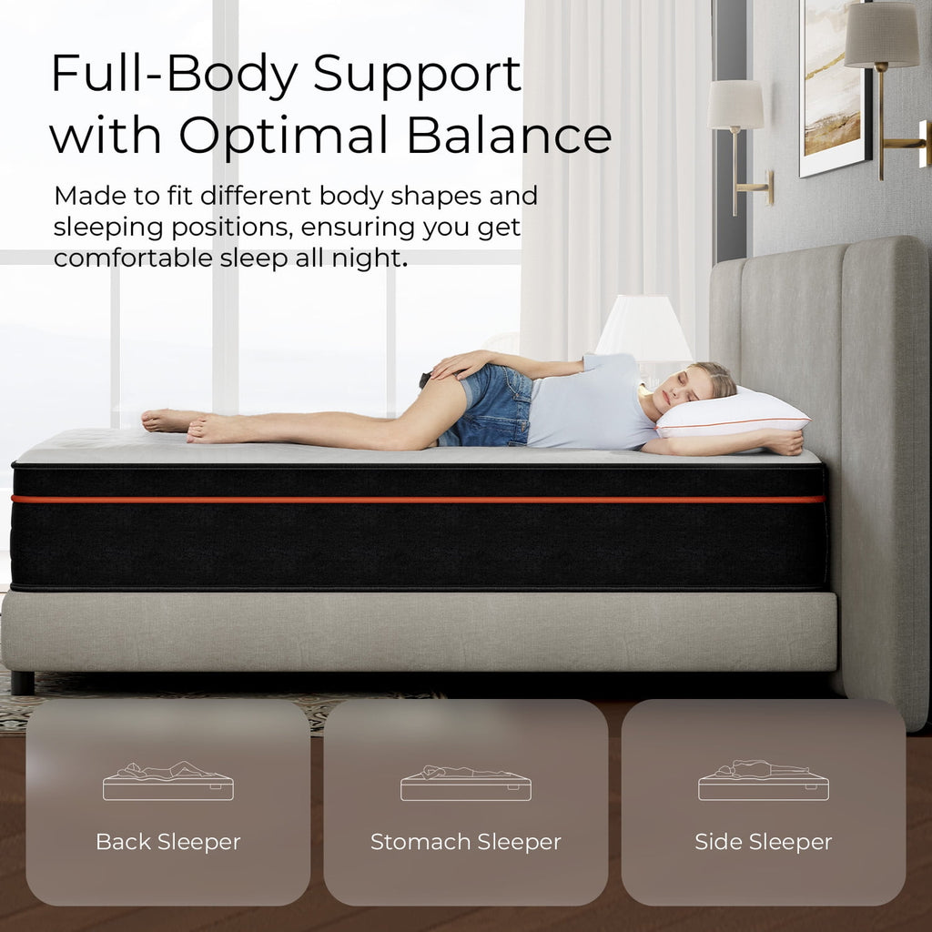 Sweetnight Twilighty 14 Cooling Gel Memory Foam Medium Firm Supportive Hybrid Mattress, Motion Isolation & CertiPUR-US Certified, Adult, Queen Size