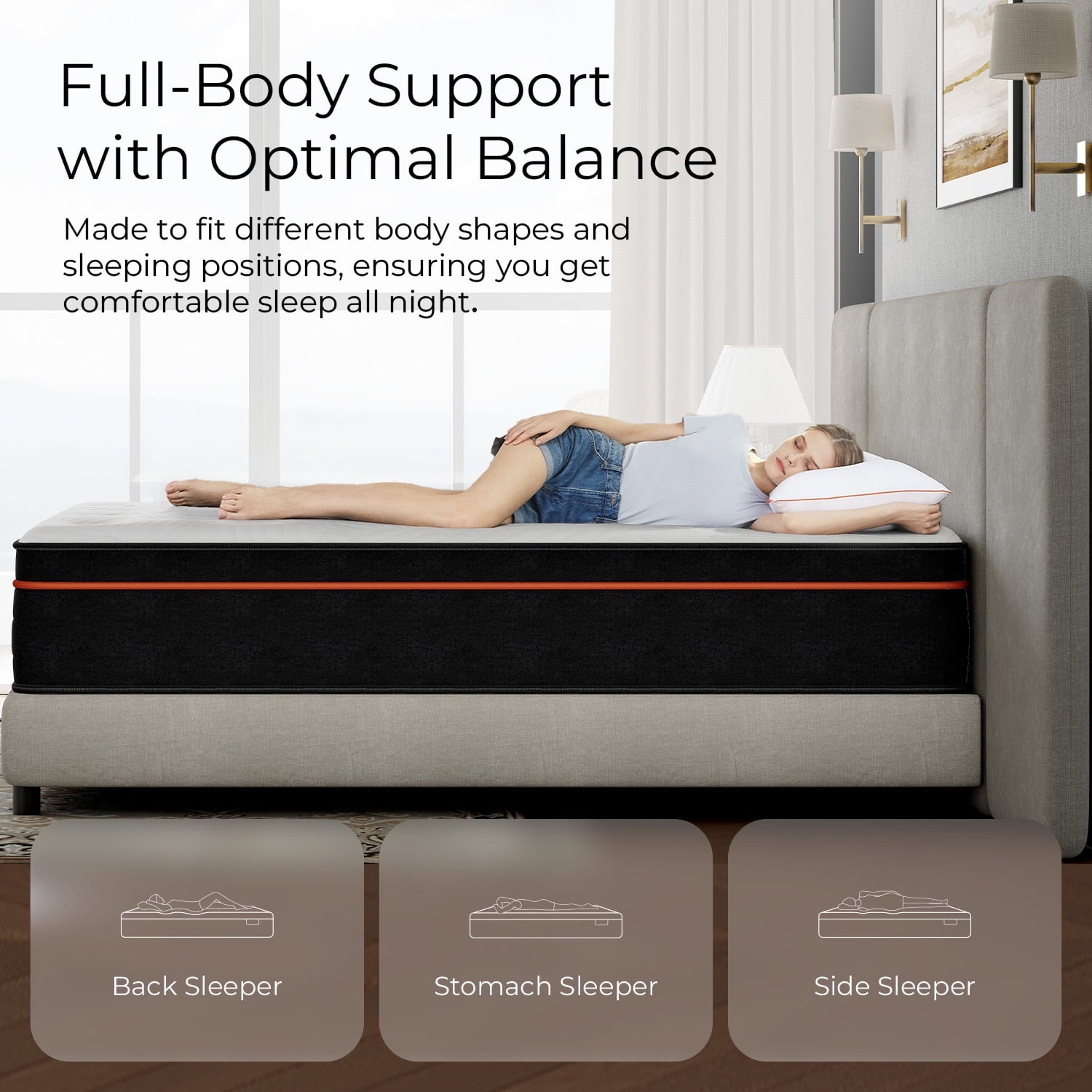 Sweetnight Twilighty 14 Cooling Gel Memory Foam Medium Firm Supportive Hybrid Mattress, Motion Isolation & CertiPUR-US Certified, Adult, Queen Size