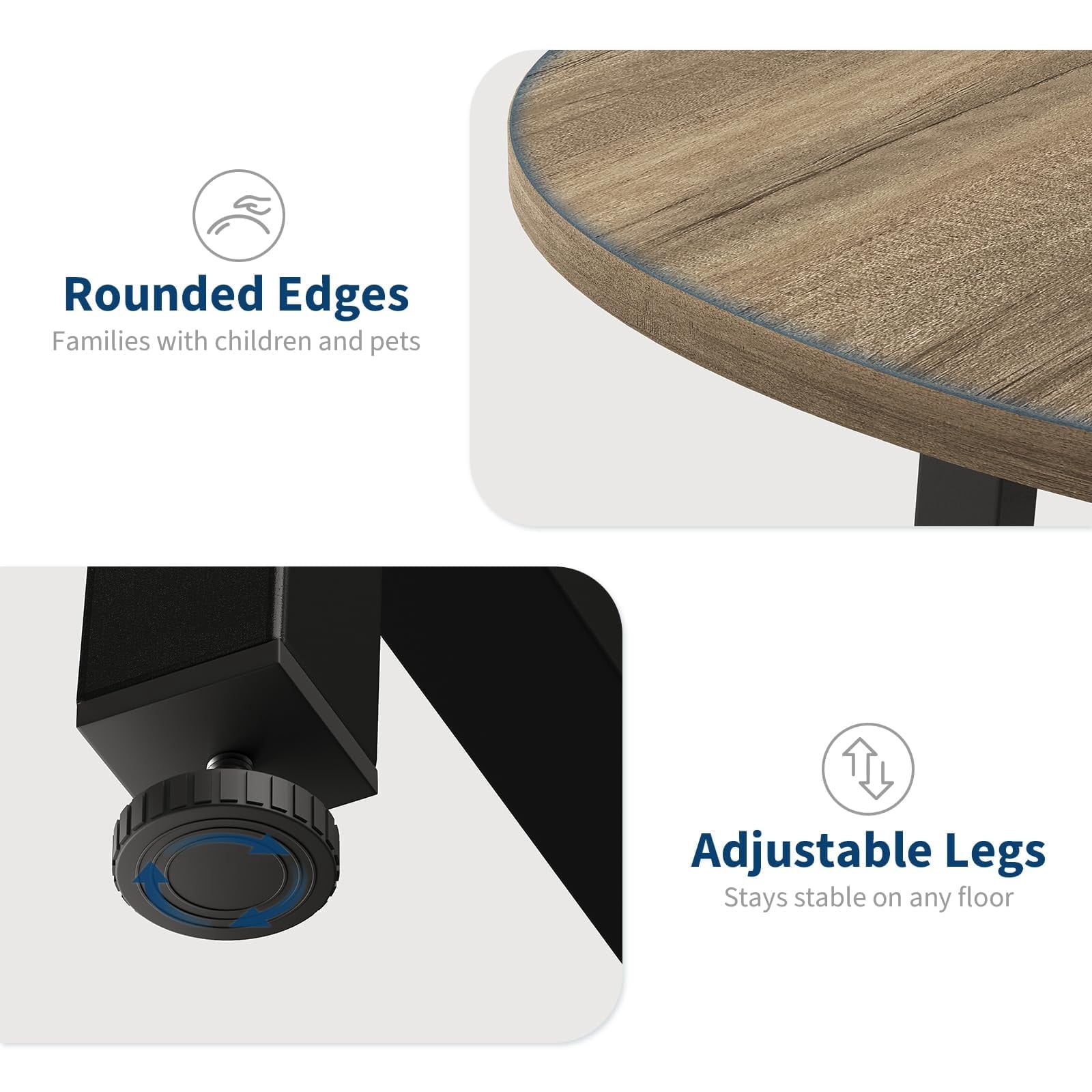 31.5 Round Dining Table for 4 People, Modern Wood Circle Kitchen Table with Sturdy Industrial Metal Frame, Small Space Saving Dining Room Table for Apartment & Breakfast Nook, (No Chairs), Walnut