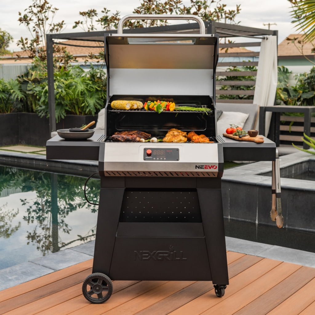 Neevo Smart Propane Grill 44,000 BTU, with 2 U Shaped Burners, Outdoor BBQ, Electronic Control, 714 Sq In Cooking Space, Cast Iron Grates, App Connected – 720-1054 