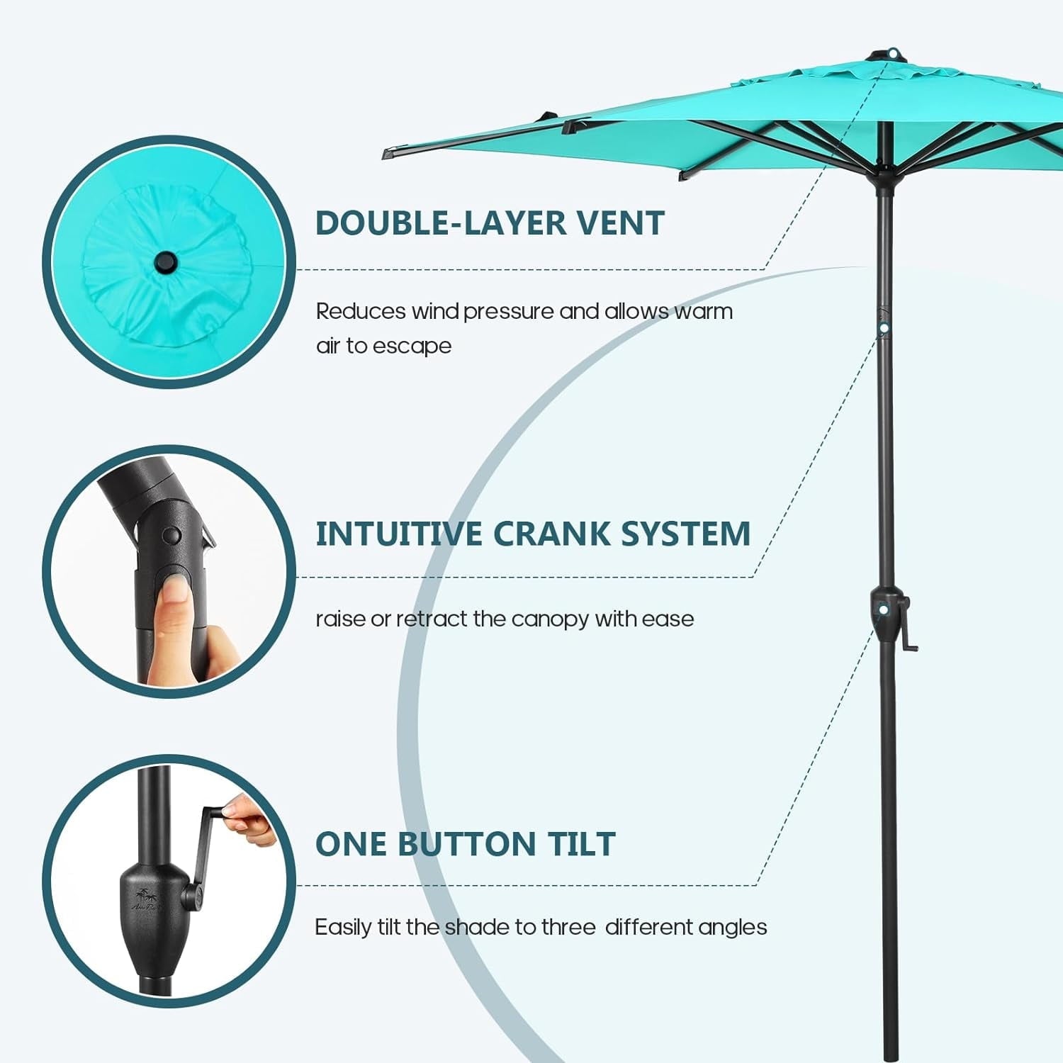 Abba Patio 11’ Vienna Offset Hanging Outdoor Cantilever Patio Umbrella, Beige