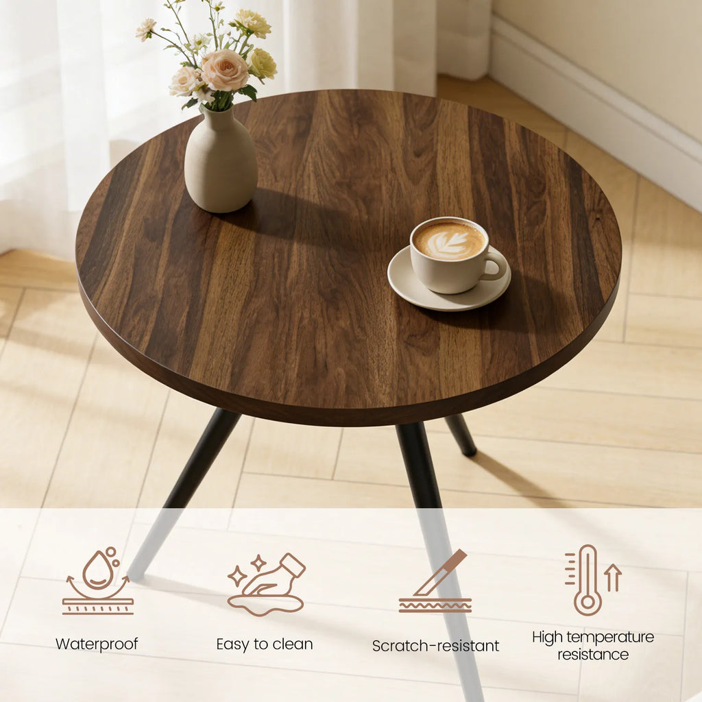 34.8 Round Dining Table for 4 People, Modern Circle Kitchen Table with Metal Legs for Kitchen, Dining Room, Apartment,Gray