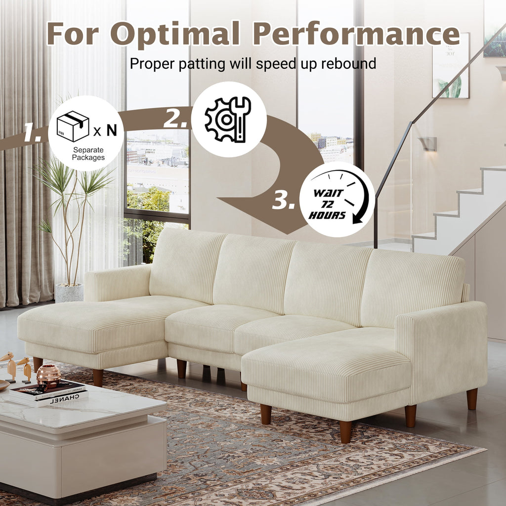 87 Corduroy Sofa,3 Seater Sofa with Extra Deep Seats,Neche Comfy Upholstered Couch for Living Room,2 Pillows,Green