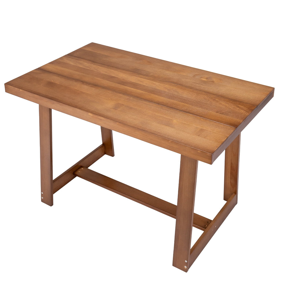 Ktaxon Pine Wood Dining Table for 4, 47.3 Rectangle 4-Person Indoor Farmhouse Kitchen Table Solid Wood Dinner Breakfast Table for Small Space, Apartment Friendly, Black
