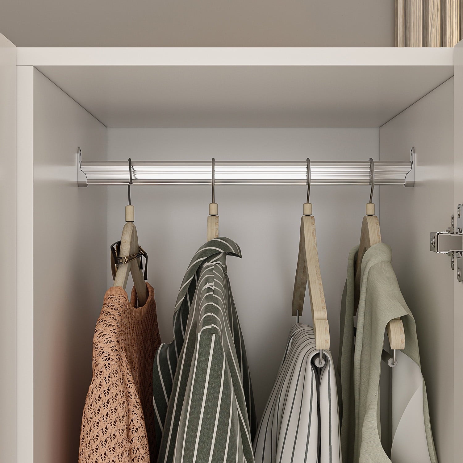 OxyLife 2 Door Wardrobe Armoire, White Closet Storage Organizer with Drawers and Shelves