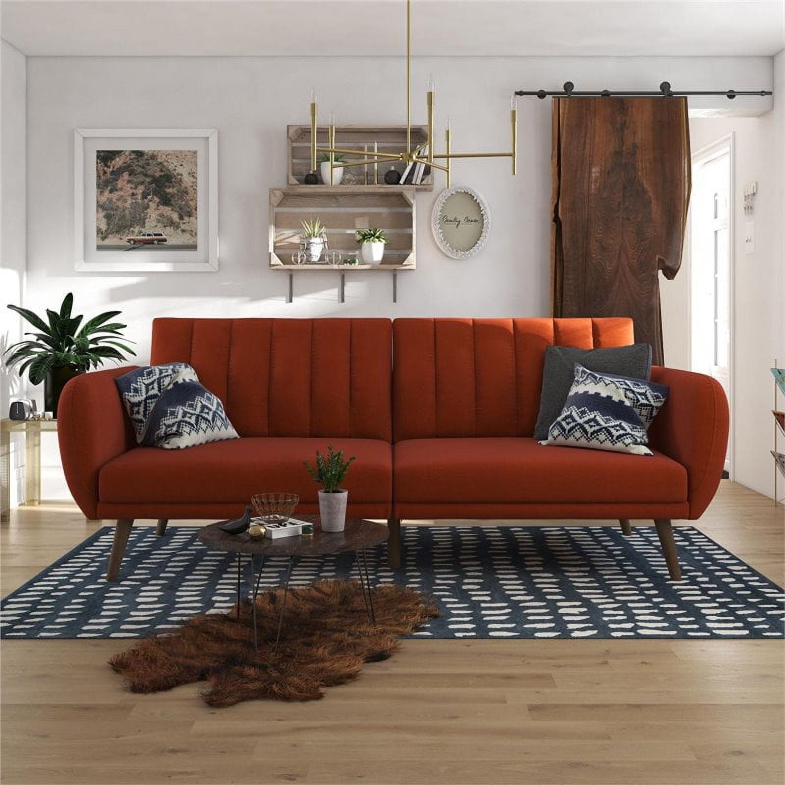 Novogratz Brittany Futon, Blue Linen
