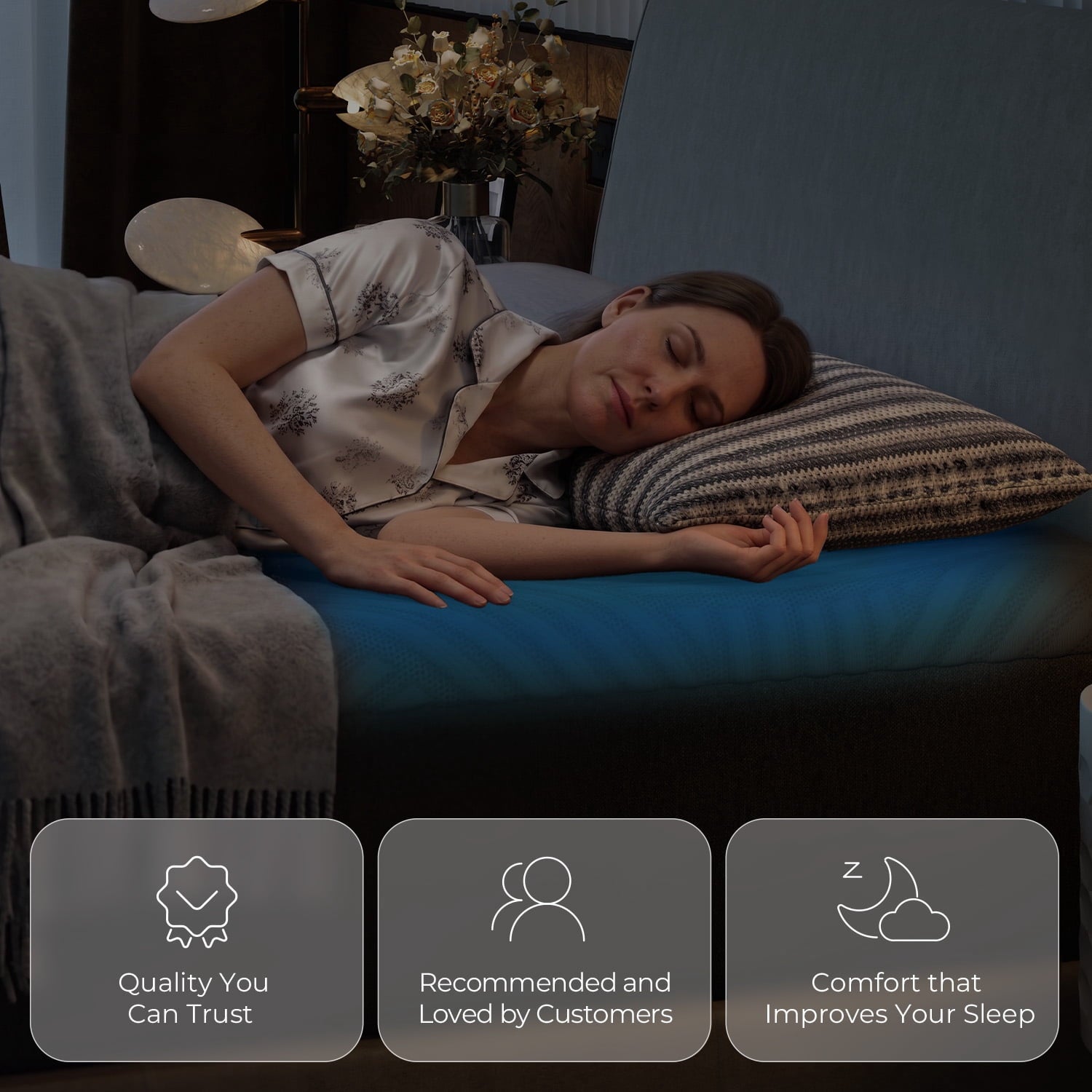Sweetnight CoolNest® Essential Memory Foam Queen Size Mattress 13 inch Cooling Gel Mattresses in a Box,CertiPUR-US Certified,Scientific Support,Medium
