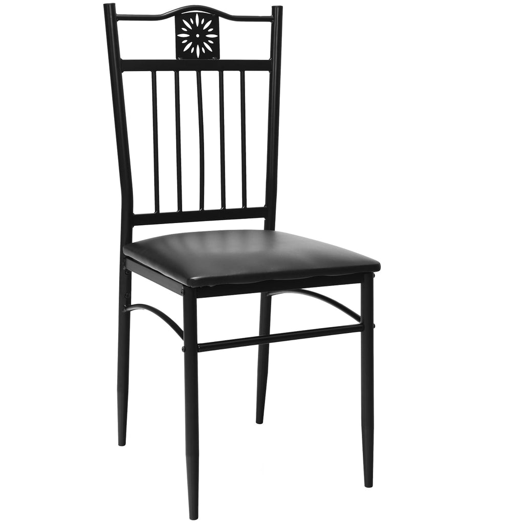 Costway 5PCS Dining Set Metal Table & 4 Chairs Kitchen Breakfast Furniture Black