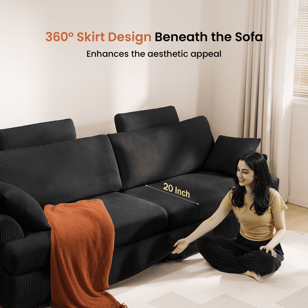 87 Sofa, Comfy Cloud Couch, Upholstered Couch for Living Room, Green