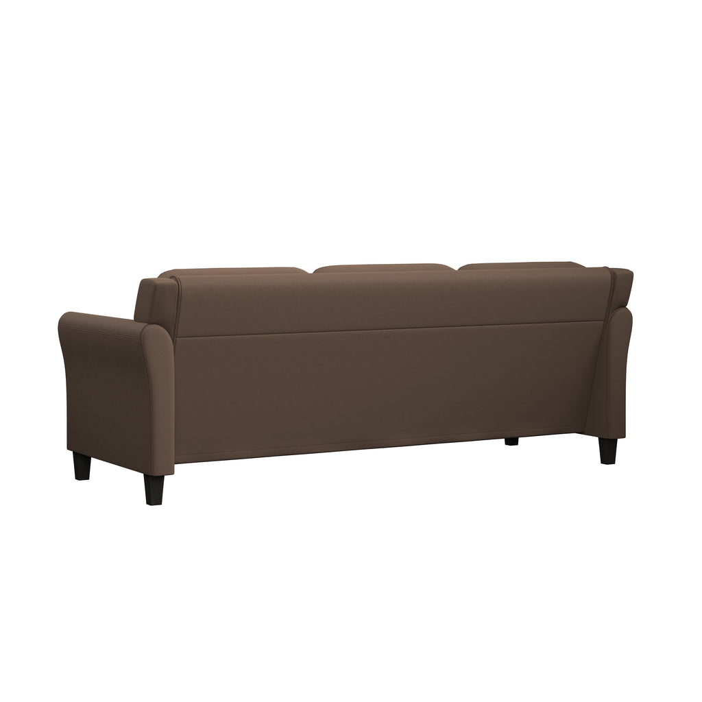 Lifestyle Solutions Taryn Curved Arms Sofa, Black Fabric