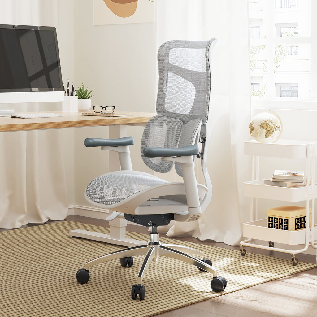 SIHOO Doro S100 Ergonomic Office Chair - with Dual Dynamic Lumbar Support, 5-Level Adjustable Backrest, 4D Coordinated Armrests, 135-degree Max. Recline Angle White