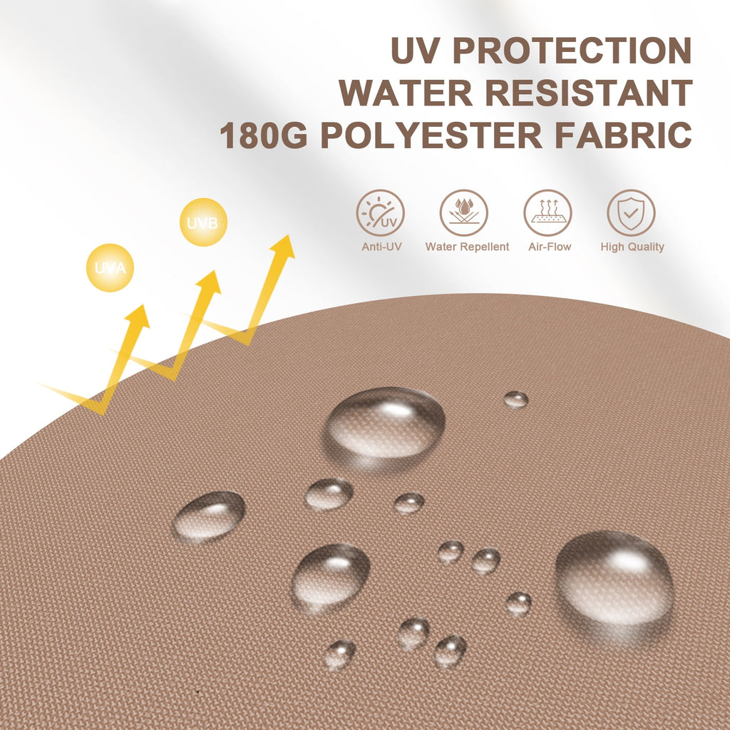 Ainfox 15ft Large Patio Umbrella with Solar Lights, Double-Sided Outdoor Rectangle Table Umbrellas with Sand Bag Base，Beige