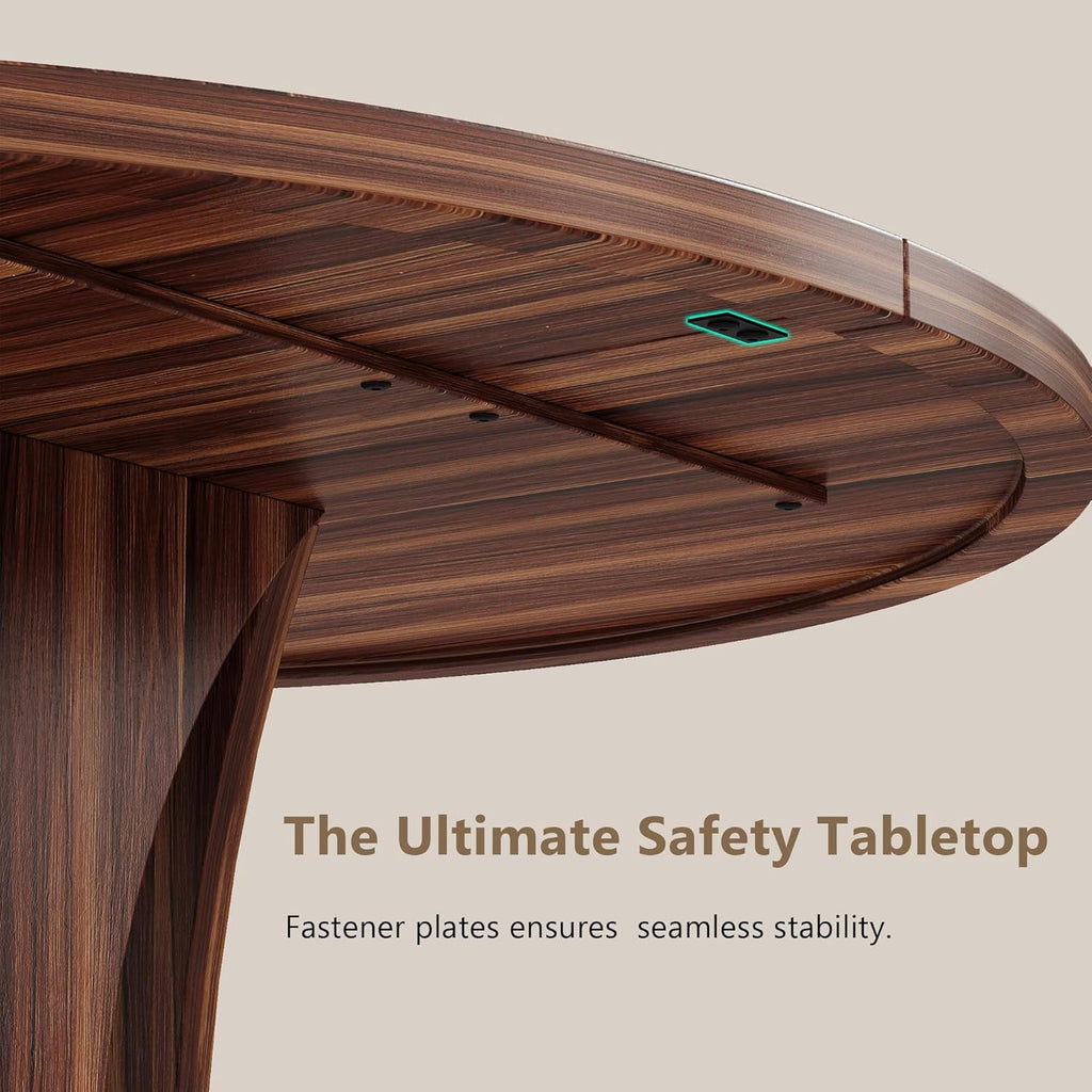 Laisnet 47 Round Dining Table for 4-6, Kitchen Table with Rounded Base for Dining Room Living Room, Black