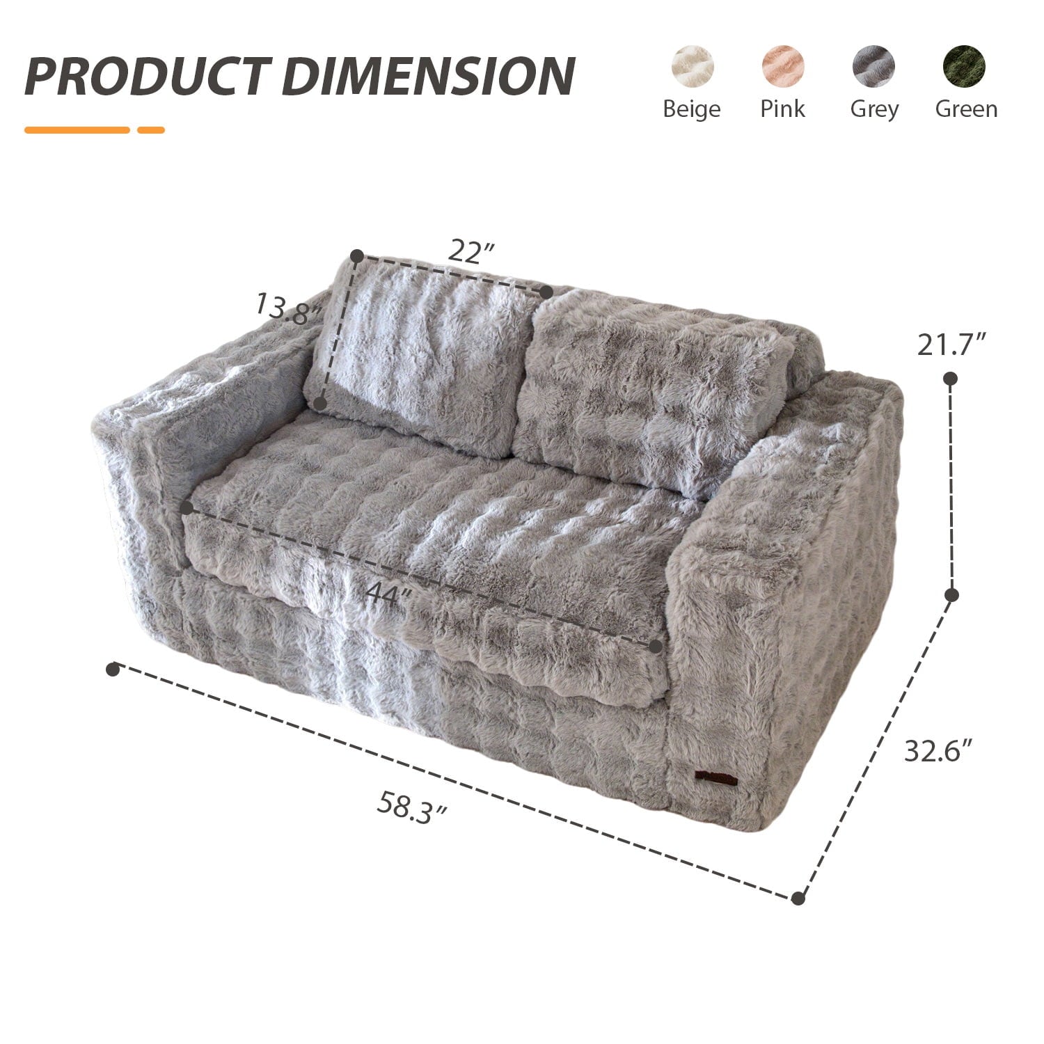 GOODONE Bean Bag Chair Sofa,Giant Loveseat Bubbled Boneless Couch,Modern Soft Comfy Plush Lazy Sofa for Living Room and Apartments,No Assembly Required,Beige