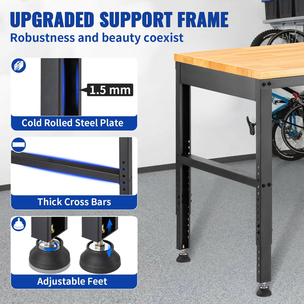 dokea Adjustable Height Workbench - 48 L, 2000 lbs Capacity