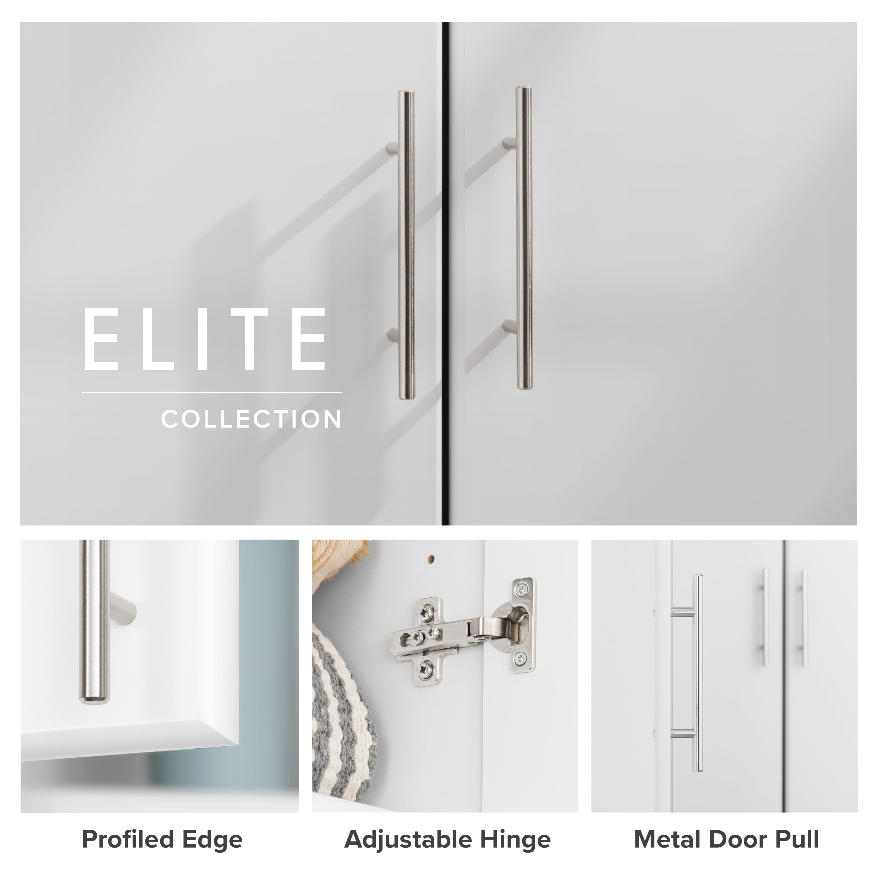 Prepac Armoir, Elite 32W x 35H x 20D White Wardrobe Closet & Cabinet - Functional Clothes Storage with Hanging Rail, Armoire Wardrobe - WEW-3264